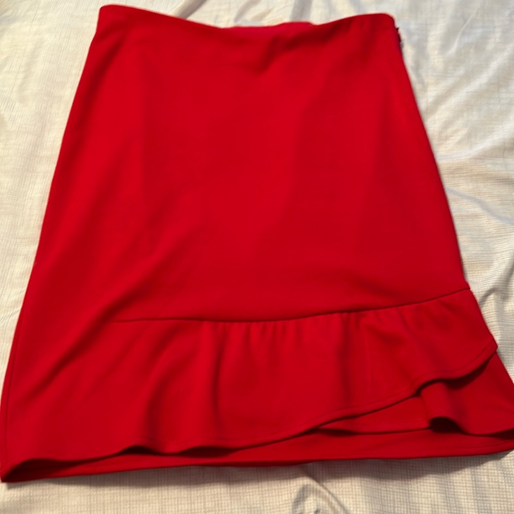 Size 4 red skirt with ruffle from the limited